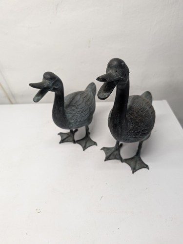 Bronze enten paar tierfiguren - enten,