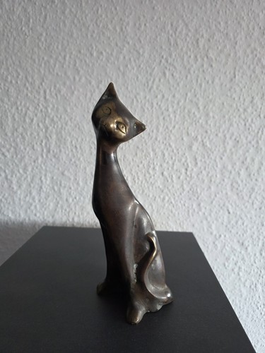 Bronze katze skulptur - katze, /
