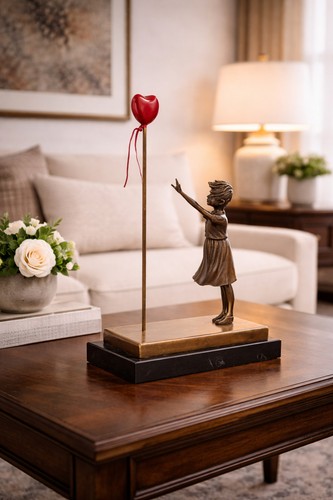 Bronze skulptur balloon - skulptur, girl