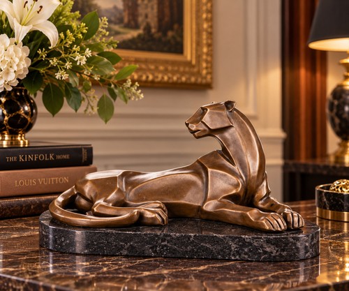 Bronze skulptur panther auf - skulptur,