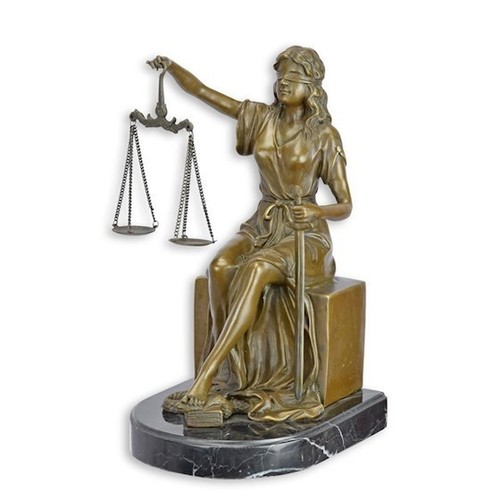 Bronzefigur sitzende justitia - bronzefigur,