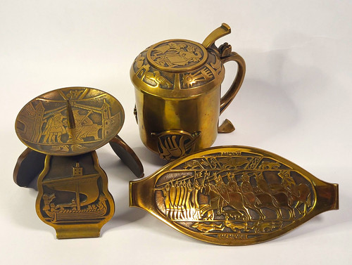 Tlg bronze set signiert aus - 3-tlg.,