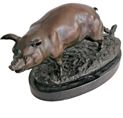 Bronze figur schwein - bronze,