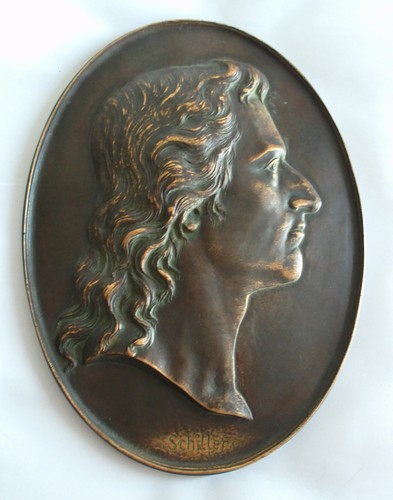 Ovales bronze relief schiller - ovales,