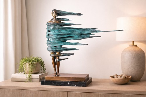 Moderne bronze skulptur frau - bronze,