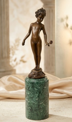Bronze statue mädchen mit - bronze,