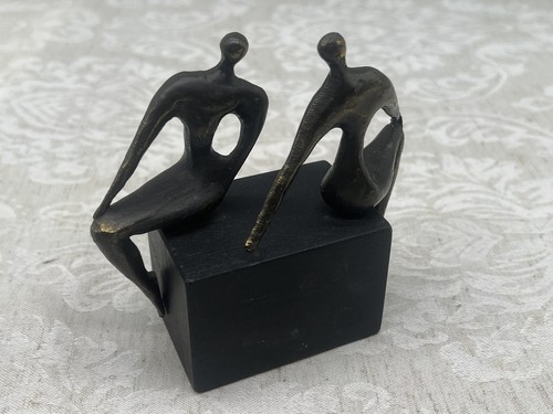 Bronze skulptur sitzendes paar - bronze,
