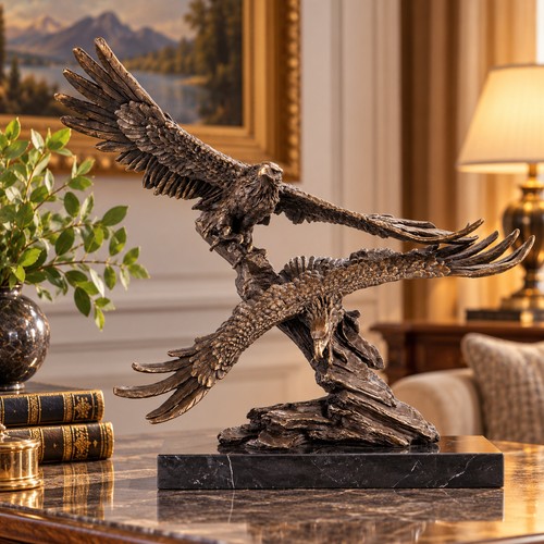 Bronze skulptur zwei adler - skulptur,