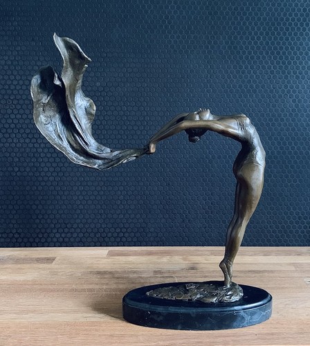 Bronzefigur tänzerin skulptur - bronzefigur,