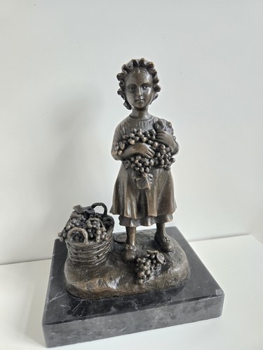 Bronzeskulptur blumenmädchen - bronzeskulptur, "blumenmädchen