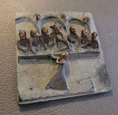 Bronze relief gastmahl des - bronze,