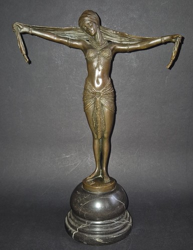 Art deco bronzefigur - art, "scarf