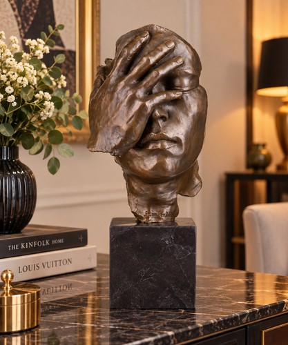 Bronze skulptur gesicht - bronze,