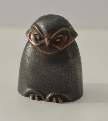 Vintage bronze eule skulptur - vintage,