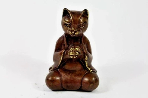 Bronze skulptur yoga katze - bronze,